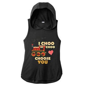 I Choo Choo Choose You Train Valentines Day Railroad Couple Gift Ladies PosiCharge Tri-Blend Wicking Draft Hoodie Tank