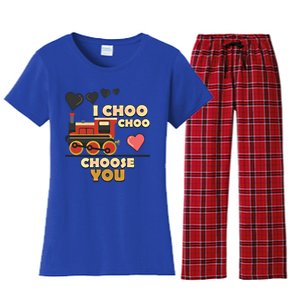 I Choo Choo Choose You Train Valentines Day Railroad Couple Gift Women's Flannel Pajama Set