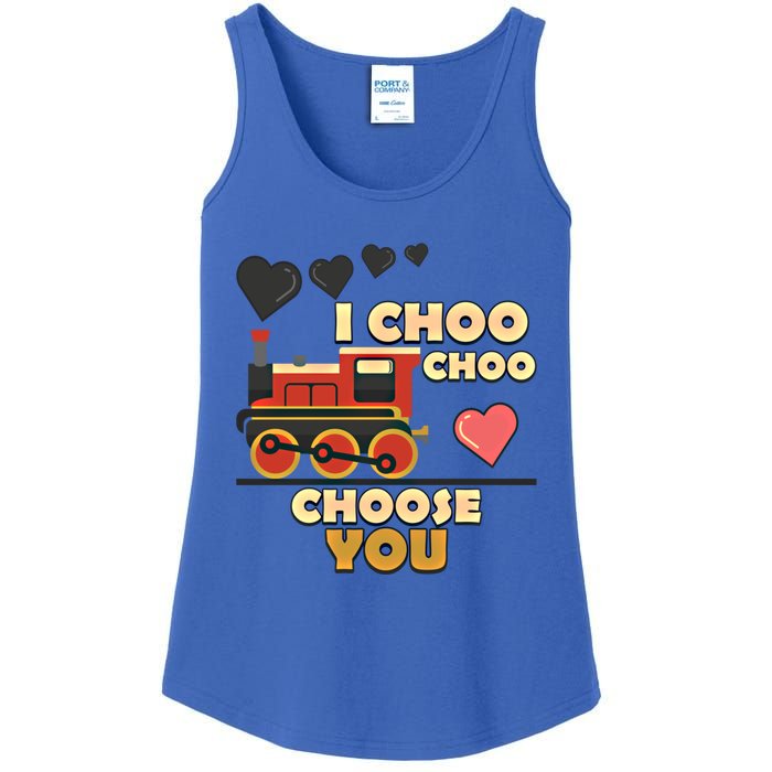 I Choo Choo Choose You Train Valentines Day Railroad Couple Gift Ladies Essential Tank