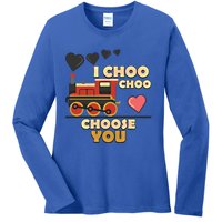 I Choo Choo Choose You Train Valentines Day Railroad Couple Gift Ladies Long Sleeve Shirt