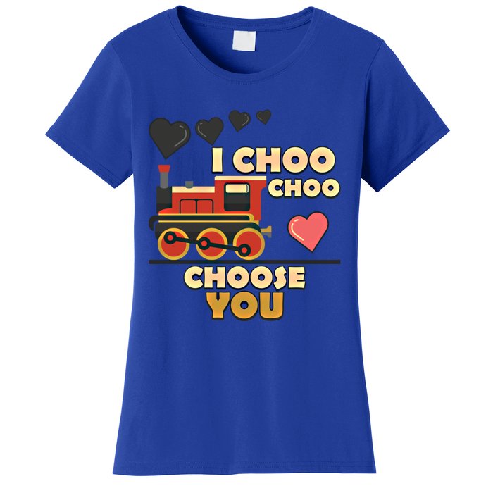 I Choo Choo Choose You Train Valentines Day Railroad Couple Gift Women's T-Shirt