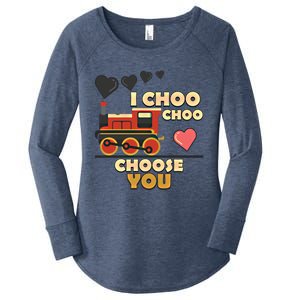 I Choo Choo Choose You Train Valentines Day Railroad Couple Gift Women's Perfect Tri Tunic Long Sleeve Shirt