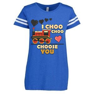 I Choo Choo Choose You Train Valentines Day Railroad Couple Gift Enza Ladies Jersey Football T-Shirt