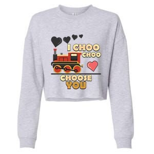 I Choo Choo Choose You Train Valentines Day Railroad Couple Gift Cropped Pullover Crew