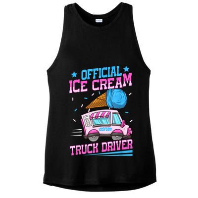 Ice Cream Cone Design For An Ice Cream Truck Driver Ladies PosiCharge Tri-Blend Wicking Tank