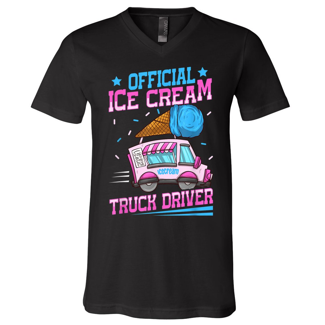 Ice Cream Cone Design For An Ice Cream Truck Driver V-Neck T-Shirt