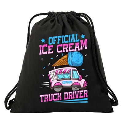 Ice Cream Cone Design For An Ice Cream Truck Driver Drawstring Bag