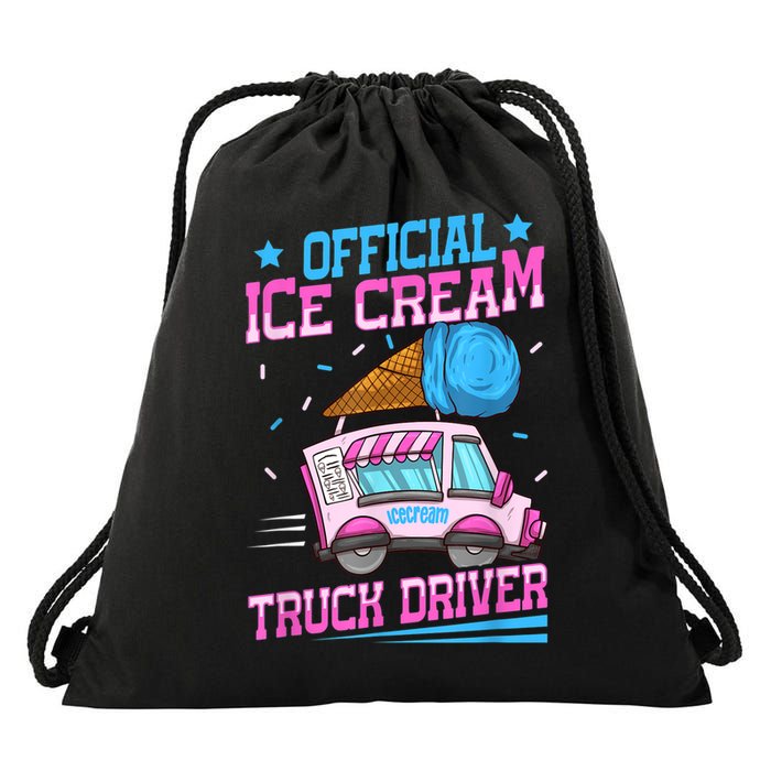 Ice Cream Cone Design For An Ice Cream Truck Driver Drawstring Bag