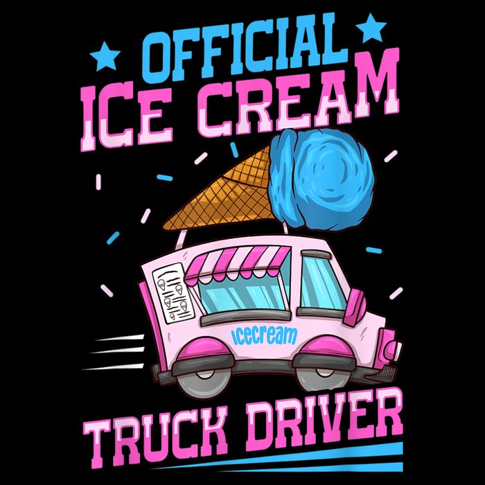 Ice Cream Cone Design For An Ice Cream Truck Driver Flat Bill Trucker Hat