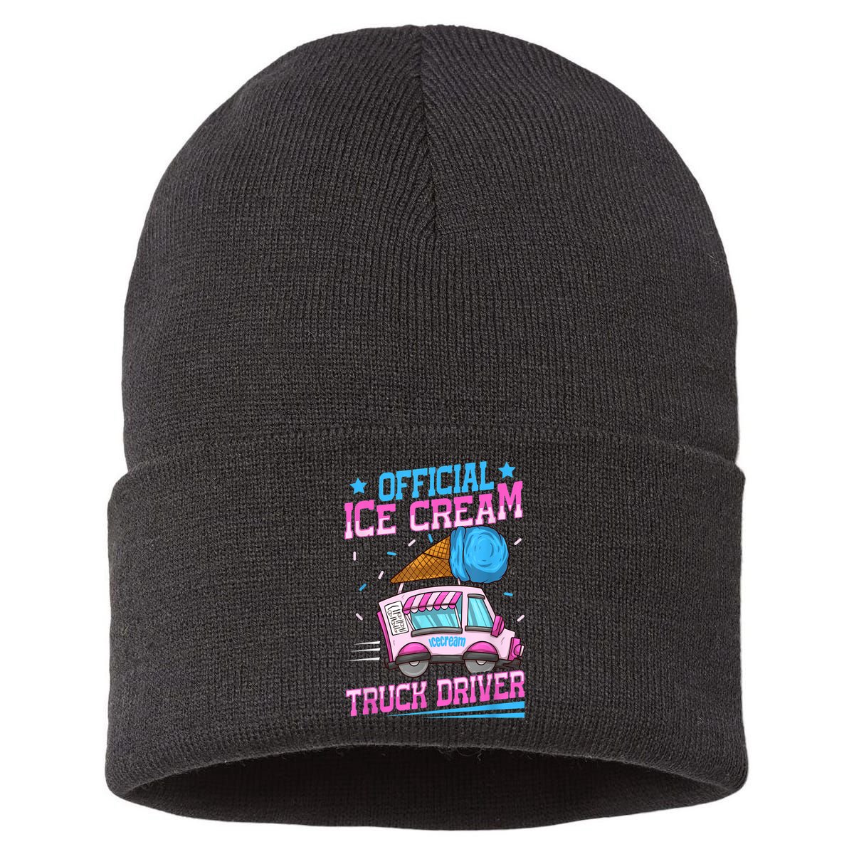 Ice Cream Cone Design For An Ice Cream Truck Driver Sustainable Knit Beanie