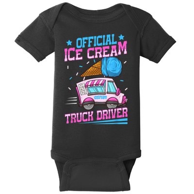 Ice Cream Cone Design For An Ice Cream Truck Driver Baby Bodysuit