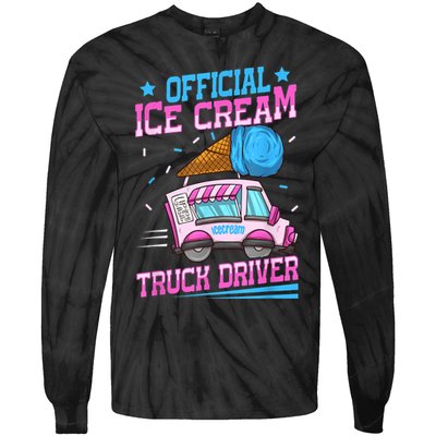 Ice Cream Cone Design For An Ice Cream Truck Driver Tie-Dye Long Sleeve Shirt