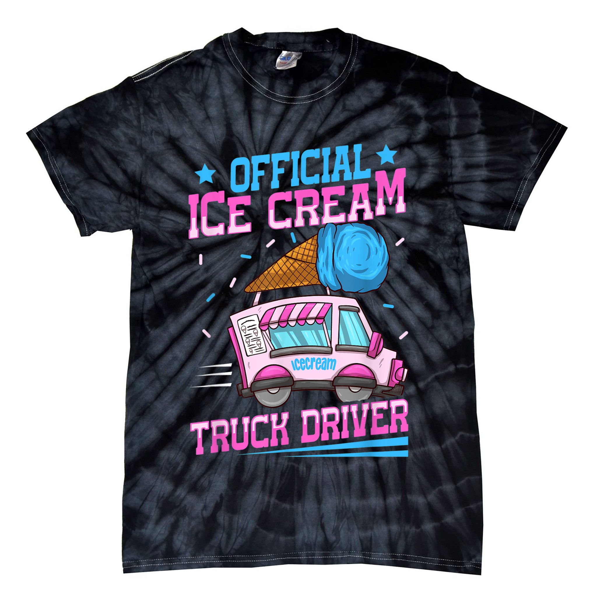 Ice Cream Cone Design For An Ice Cream Truck Driver Tie-Dye T-Shirt