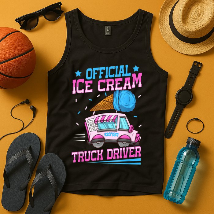 Ice Cream Cone Design For An Ice Cream Truck Driver Tank Top