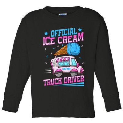Ice Cream Cone Design For An Ice Cream Truck Driver Toddler Long Sleeve Shirt