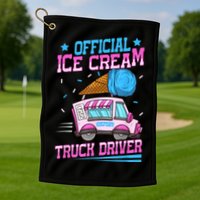 Ice Cream Cone Design For An Ice Cream Truck Driver Golf Towel