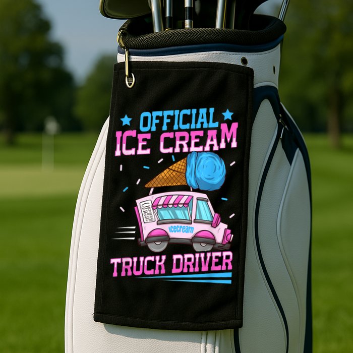 Ice Cream Cone Design For An Ice Cream Truck Driver Golf Towel