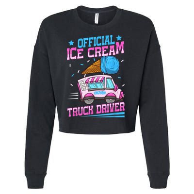 Ice Cream Cone Design For An Ice Cream Truck Driver Cropped Pullover Crew