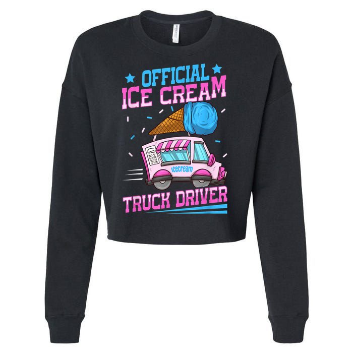 Ice Cream Cone Design For An Ice Cream Truck Driver Cropped Pullover Crew