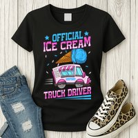 Ice Cream Cone Design For An Ice Cream Truck Driver Womens T-Shirt