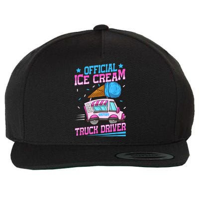 Ice Cream Cone Design For An Ice Cream Truck Driver Wool Snapback Cap