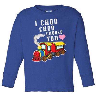 I Choo Choo Choose You Valentines Day Cute Train Gift Toddler Long Sleeve Shirt