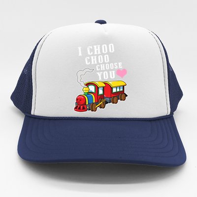 I Choo Choo Choose You Valentines Day Cute Train Gift Trucker Hat