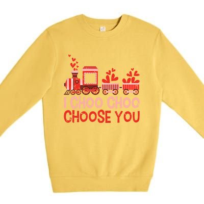 I Choo Choo Choose You Valentines Day Train Gift Premium Crewneck Sweatshirt