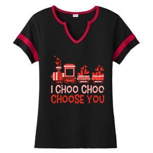 I Choo Choo Choose You Valentines Day Train Gift Ladies Halftime Notch Neck Tee