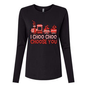 I Choo Choo Choose You Valentines Day Train Gift Womens Cotton Relaxed Long Sleeve T-Shirt