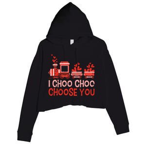 I Choo Choo Choose You Valentines Day Train Gift Crop Fleece Hoodie