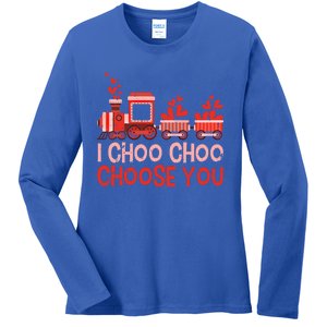 I Choo Choo Choose You Valentines Day Train Gift Ladies Long Sleeve Shirt