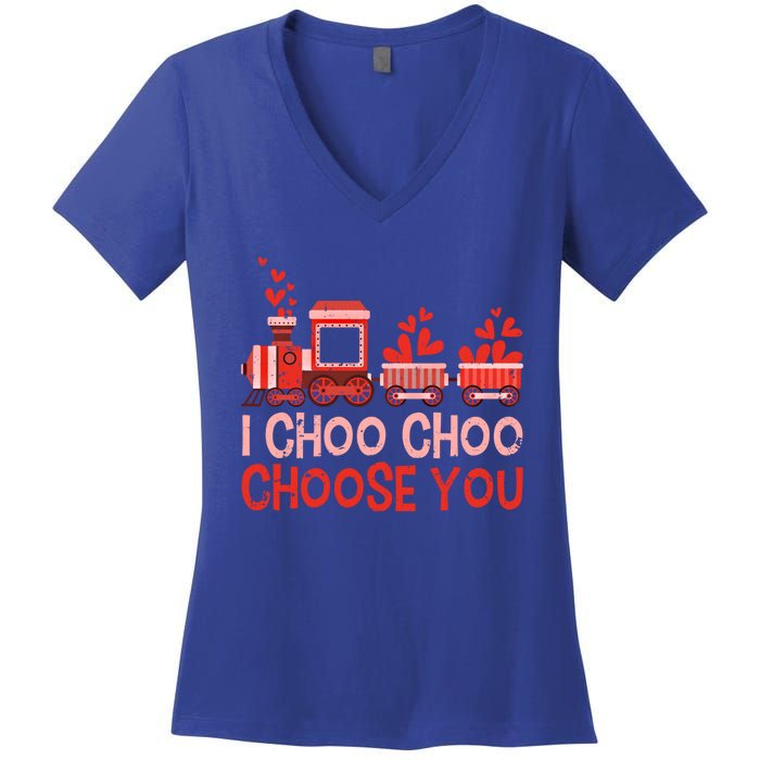 I Choo Choo Choose You Valentines Day Train Gift Women's V-Neck T-Shirt