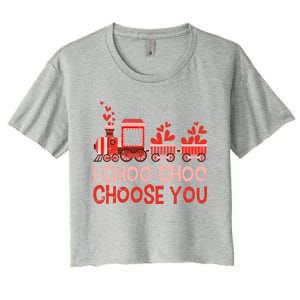 I Choo Choo Choose You Valentines Day Train Gift Women's Crop Top Tee