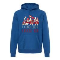 I Choo Choo Choose You Valentines Day Train Gnomes Gift Premium Hoodie