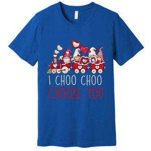 I Choo Choo Choose You Valentines Day Train Gnomes Gift Premium T-Shirt