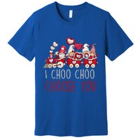 I Choo Choo Choose You Valentines Day Train Gnomes Gift Premium T-Shirt