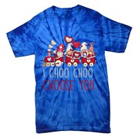 I Choo Choo Choose You Valentines Day Train Gnomes Gift Tie-Dye T-Shirt