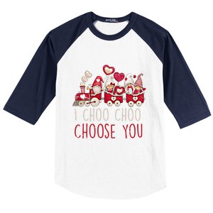 I Choo Choo Choose You Valentines Day Train Gnomes Gift Baseball Sleeve Shirt