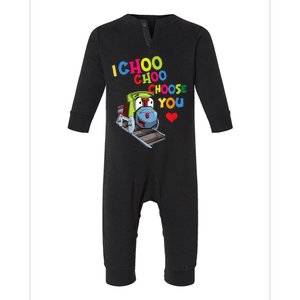 I Choo Choo Choose You Valentine's Day Train Infant Fleece One Piece