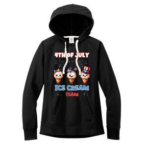 Ice Cream Cones 4th July Holiday Patriotic Memorial Day Cute Gift Women's Fleece Hoodie