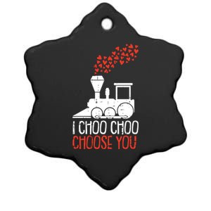 I Choo Choo Choose You Valentines Day Train Heart Railroad Cool Gift Ceramic Star Ornament