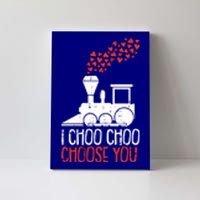 I Choo Choo Choose You Valentines Day Train Heart Railroad Cool Gift Canvas