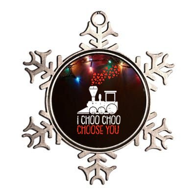 I Choo Choo Choose You Valentines Day Train Heart Railroad Cool Gift Metallic Star Ornament