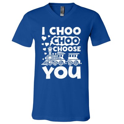 I Choo Choo Choose You Valentines Day Train Locomotive Cute Gift V-Neck T-Shirt