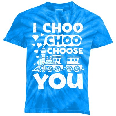 I Choo Choo Choose You Valentines Day Train Locomotive Cute Gift Kids Tie-Dye T-Shirt