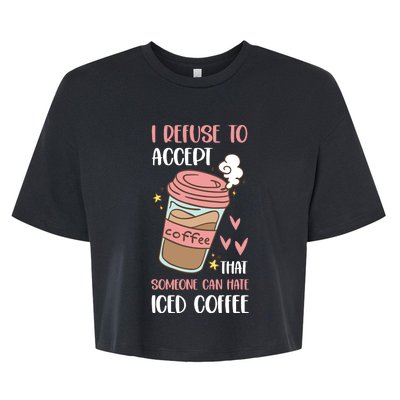 Iced Coffee Cold Brew Latte Coffeeholic Caffeine Espresso Bella+Canvas Jersey Crop Tee