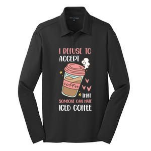 Iced Coffee Cold Brew Latte Coffeeholic Caffeine Espresso Silk Touch Performance Long Sleeve Polo