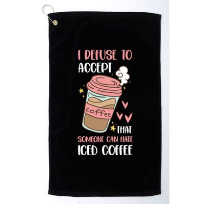 Iced Coffee Cold Brew Latte Coffeeholic Caffeine Espresso Platinum Collection Golf Towel