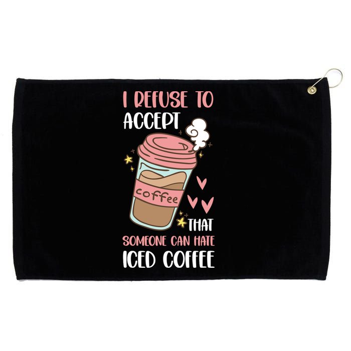 Iced Coffee Cold Brew Latte Coffeeholic Caffeine Espresso Grommeted Golf Towel